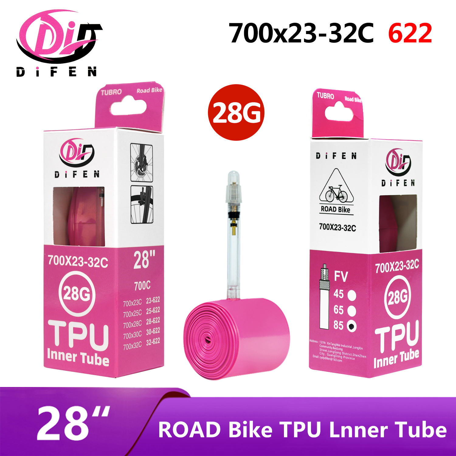 Inner Tube 700C - Difen TPU Road Bicycle Inner Tube