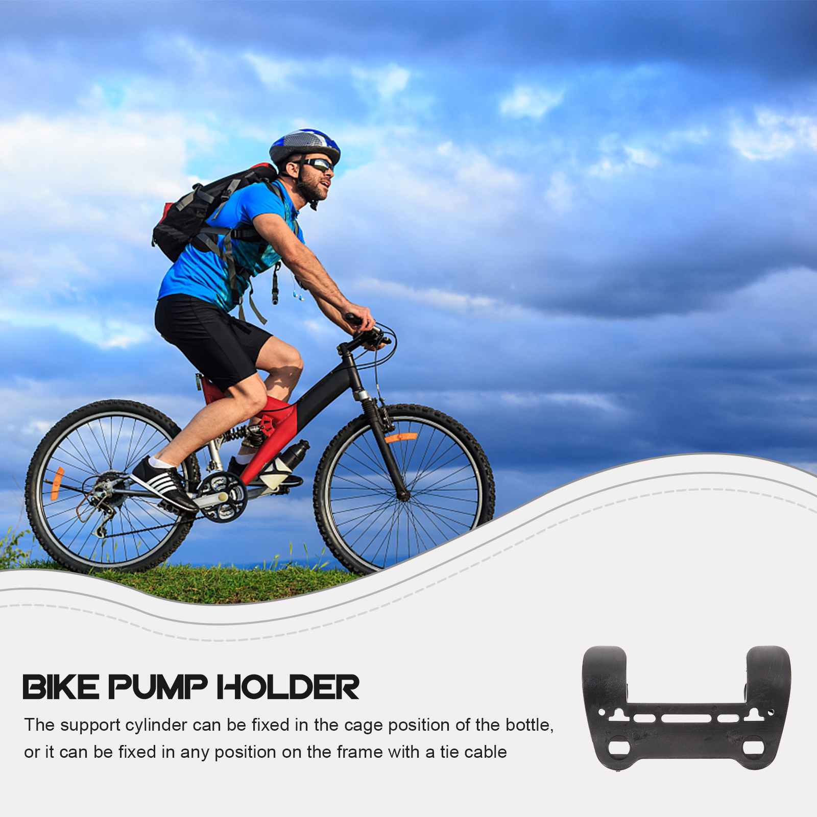 Bike Pump Frame Mount - Universal Bicycle Pump Clamp Plastic Sturdy