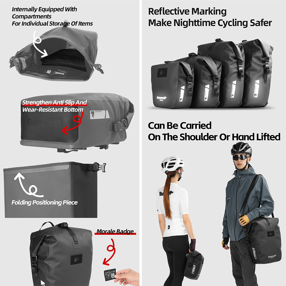 Rhinowalk Bike Pannier Side Ba - đánh giá và giá Cycling Commuter Backpack Waterproof