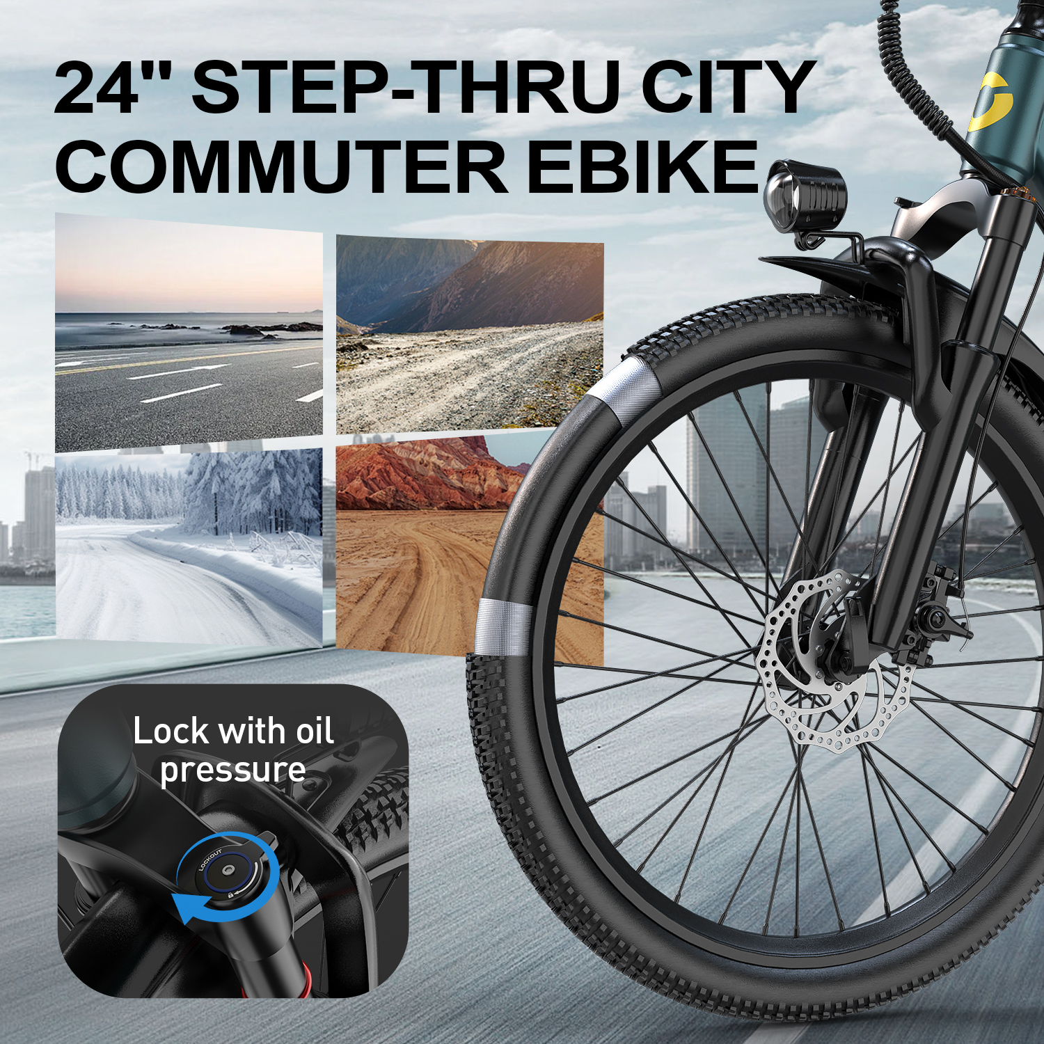 GT300 24 Inch Electric Mountai - đánh giá và giá Commuting With Bike