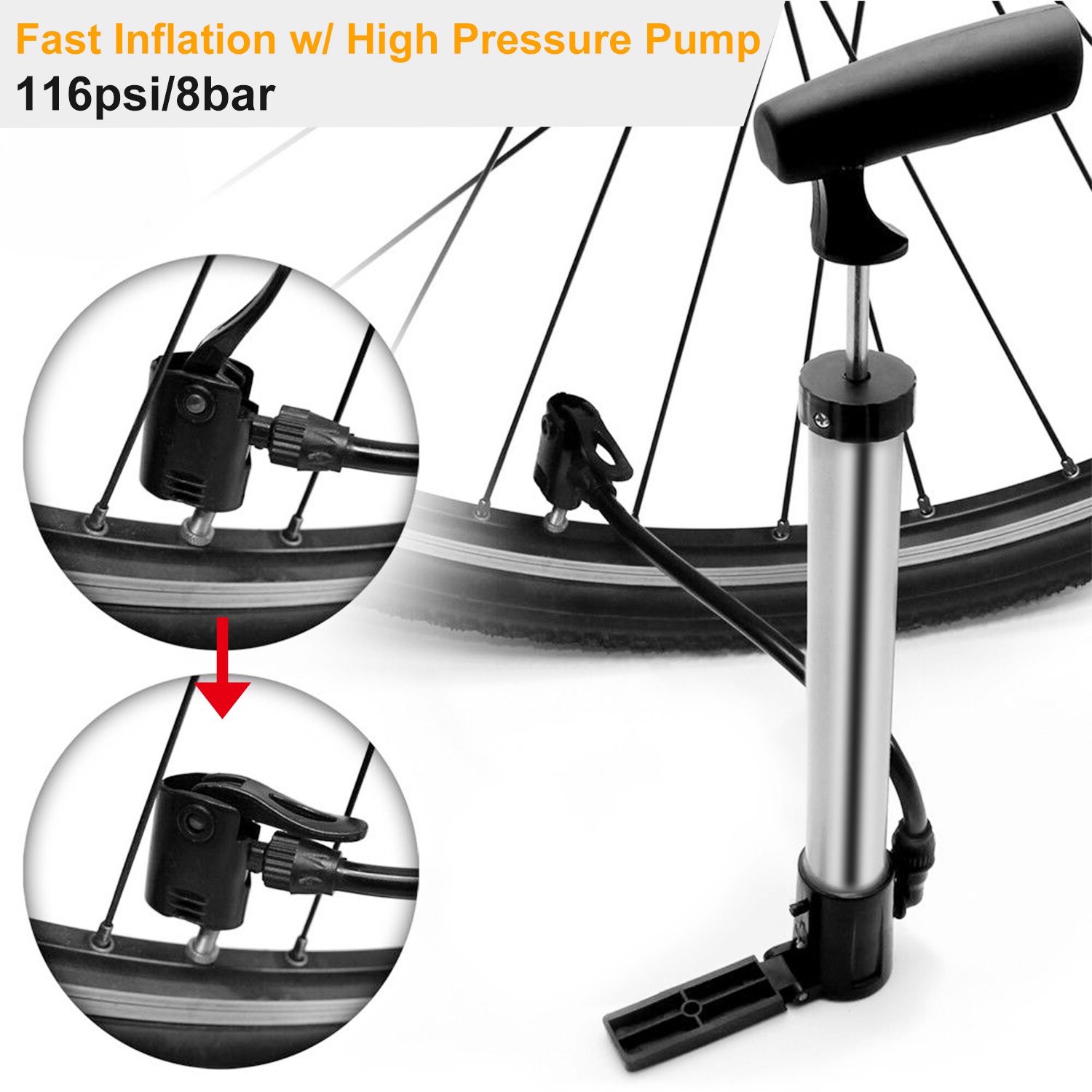 Portable Bike Pump Tire Inflat - đánh giá và giá Bike Pump Frame Mount
