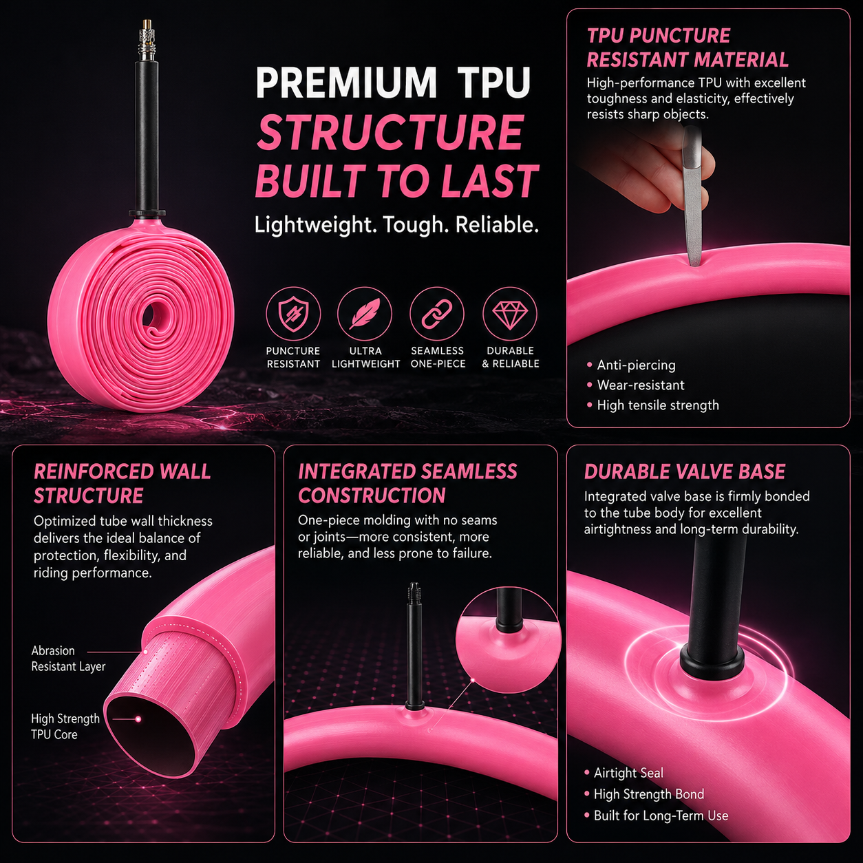 PINMOAP 1/2/5PCS Pink Road Bik - đánh giá và giá Inner Tube 700C